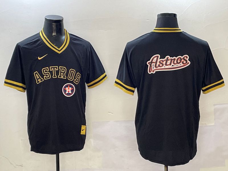Men Houston Astros Blank Black Gold Game 2025 Nike MLB Jersey style 12